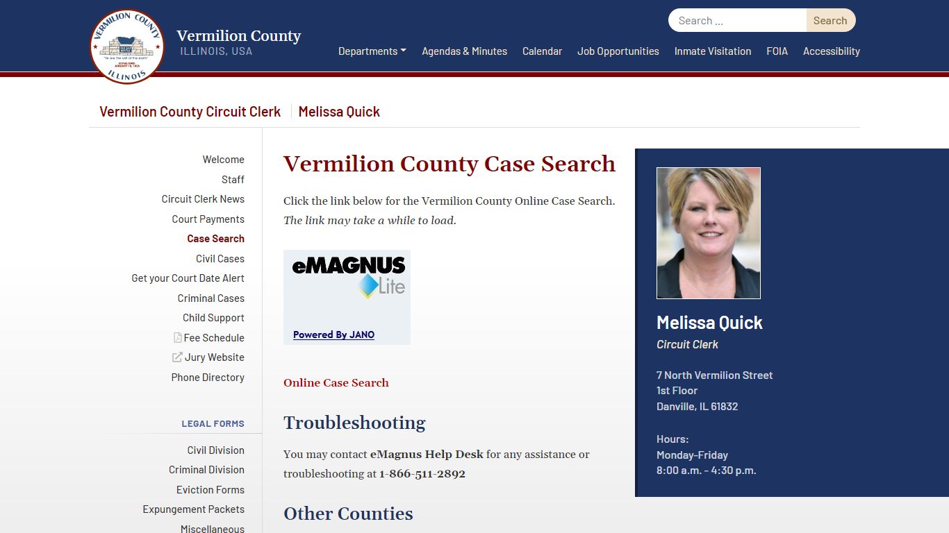 Case Search - Vermilion County