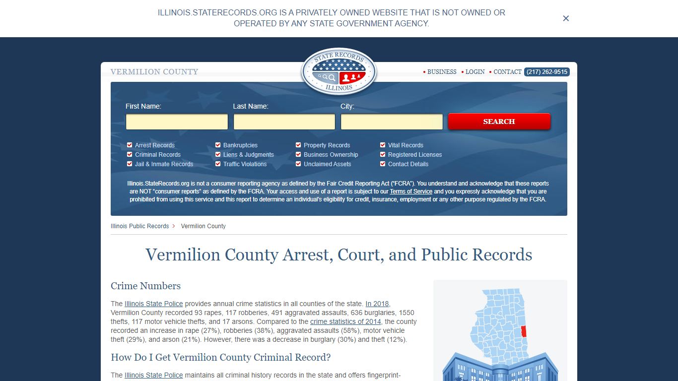 Vermilion County Arrest, Court, and Public Records