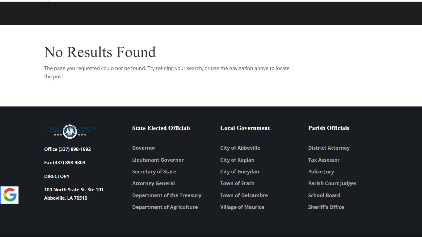 Online Land Records Search – Vermilion Clerk of Court